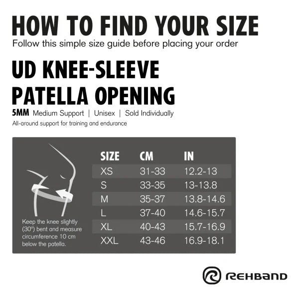 Rehband - UD knee Sleeve Patella Open 5mm - Black