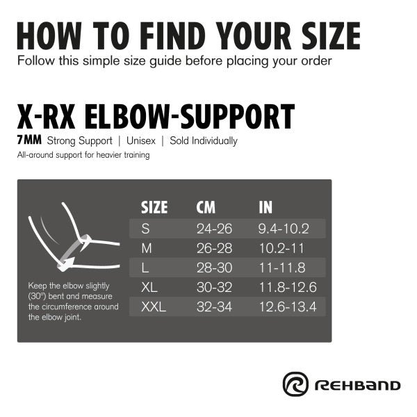 Rehband - X RX Elbow Support 7mm - Black