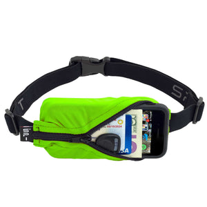 SPIbelt - Løbebælter Original Pocket - Lime/Black zip