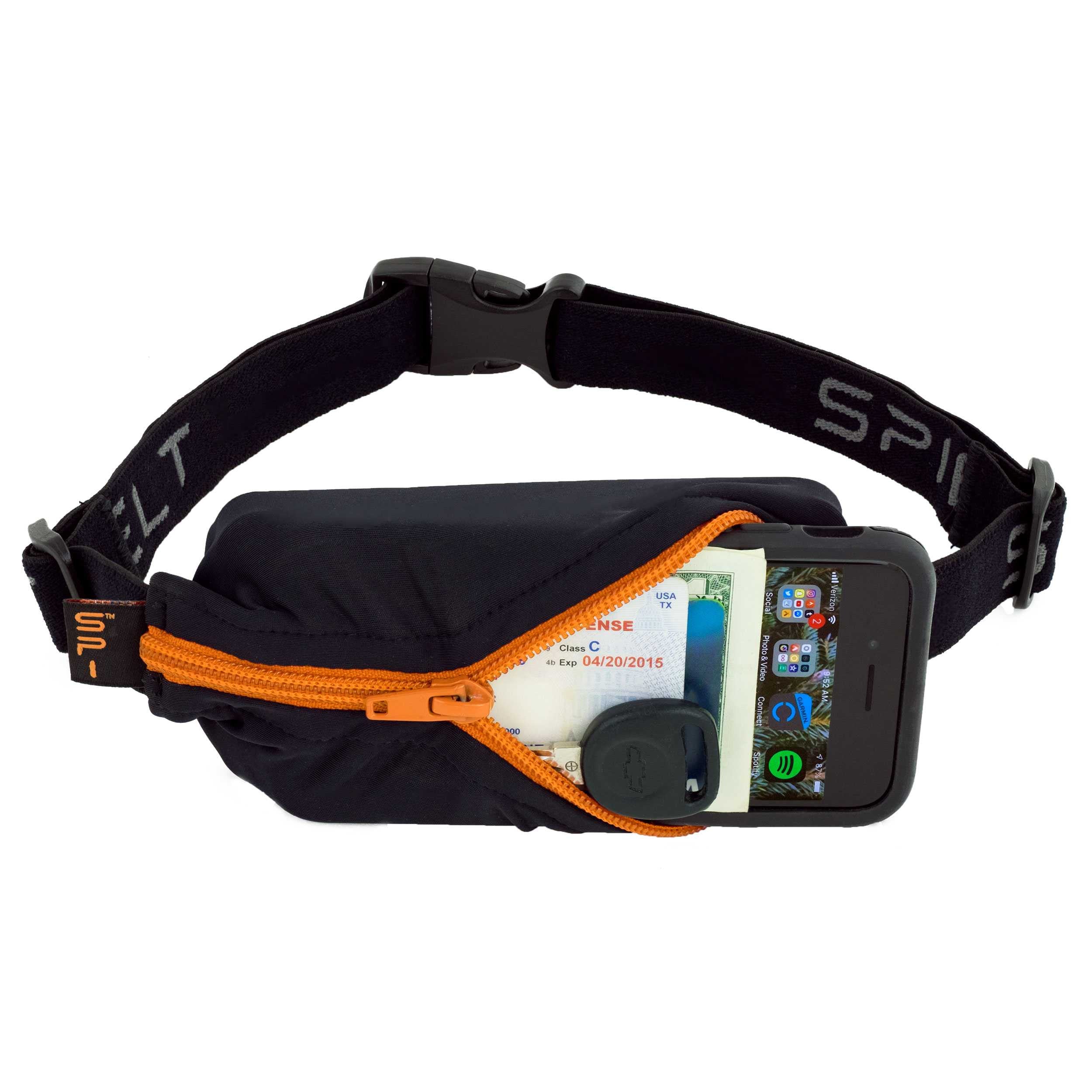 SPIbelt - Løbebælter Original Pocket - Black/Orange zip