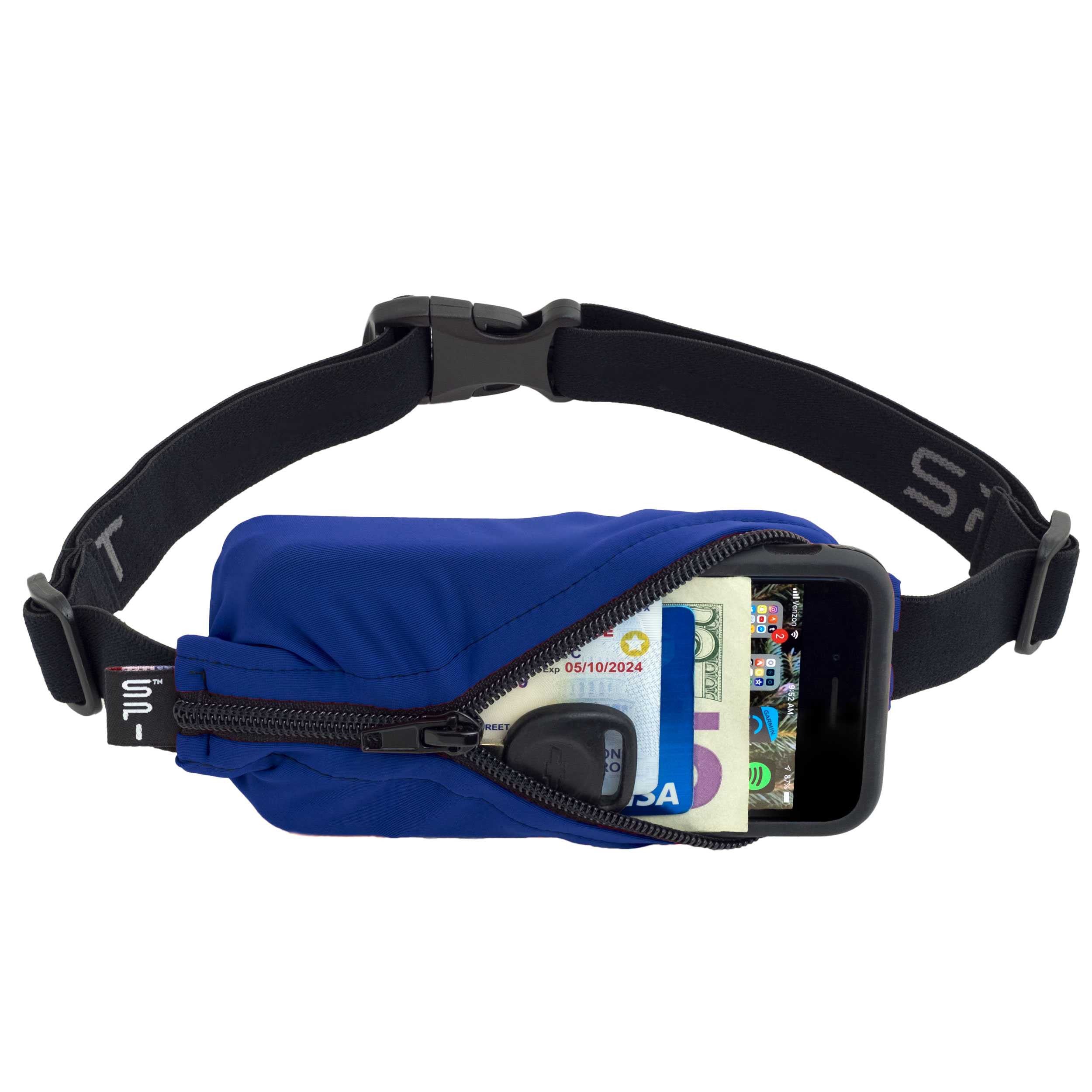 SPIbelt - Løbebælter Original Pocket - Blue/Black Zip