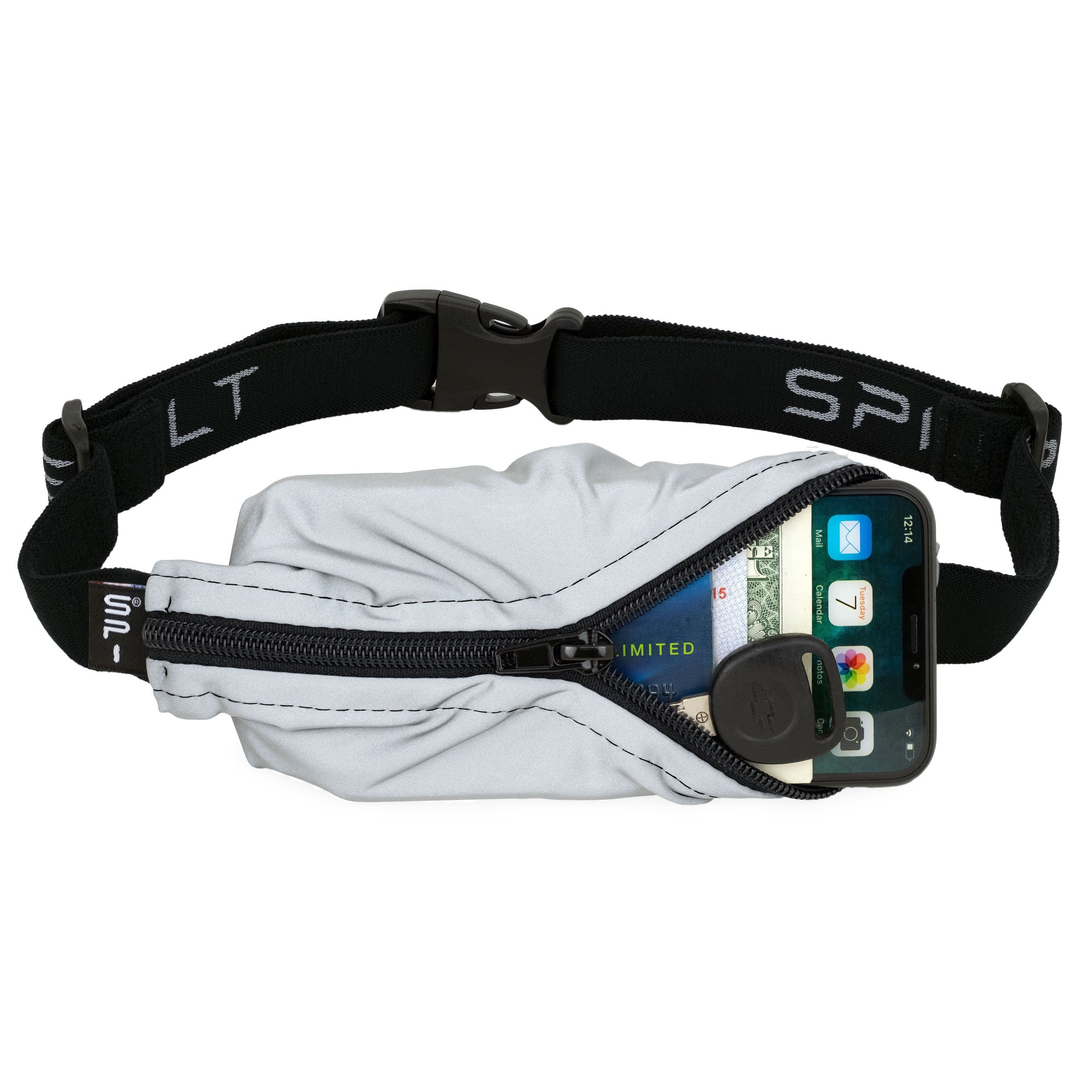 SPIbelt - Løbebælter Original Reflective - Reflective/Black Zip